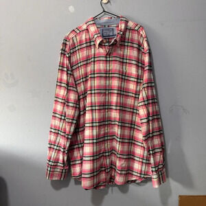 Saddlebred vintage oxford plaid‎ shirt  mens size XXL 100% cotton